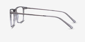 Cooper Clear Gray Métal Montures de lunettes de vue d'EyeBuyDirect, Vue de Côté