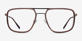 Cassian Brown Bronze Métal Montures de lunettes de vue d'EyeBuyDirect, Vue de Face