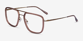 Cassian Brown Bronze Métal Montures de lunettes de vue d'EyeBuyDirect, Vue d'Angle