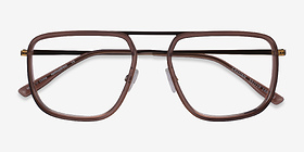 Cassian Brown Bronze Métal Montures de lunettes de vue d'EyeBuyDirect, Vue Rapprochée