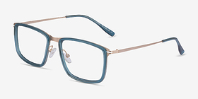 Kairo Teal  Gold Métal Montures de lunettes de vue d'EyeBuyDirect, Vue d'Angle