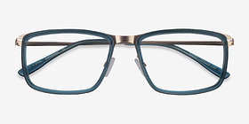 Kairo Teal  Gold Métal Montures de lunettes de vue d'EyeBuyDirect, Vue Rapprochée