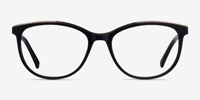 Glam Noir Acetate-metal Montures de lunettes de vue d'EyeBuyDirect