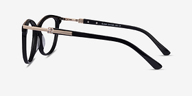 Glam Noir Acetate-metal Montures de lunettes de vue d'EyeBuyDirect, Vue de Côté