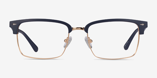 Renaissance Matte Blue & Gold Plastique Montures de lunettes de vue
