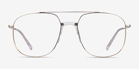 Subject Gold & Clear Acetate-metal Montures de lunettes de vue d'EyeBuyDirect, Vue de Face