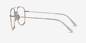 Subject Gold & Clear Acetate-metal Montures de lunettes de vue d'EyeBuyDirect, Vue de Côté