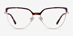 Dona Floral & Rose Gold Acetate-metal Montures de lunettes de vue d'EyeBuyDirect, Vue de Face