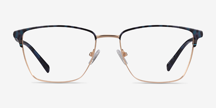 Moore Blue Tortoise Gold Métal Montures de lunettes de vue d'EyeBuyDirect