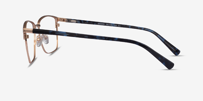 Moore Blue Tortoise Gold Métal Montures de lunettes de vue d'EyeBuyDirect