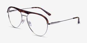Mission Tortoise & Silver Acetate-metal Montures de lunettes de vue d'EyeBuyDirect, Vue d'Angle