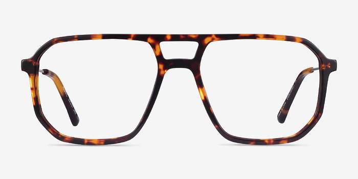Iconic Tortoise & Silver Acetate-metal Montures de lunettes de vue d'EyeBuyDirect