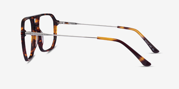 Iconic Tortoise & Silver Acetate-metal Montures de lunettes de vue d'EyeBuyDirect