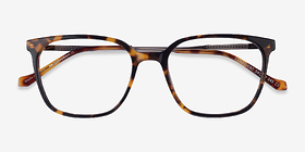 Confident Tortoise Silver Métal Montures de lunettes de vue d'EyeBuyDirect, Vue Rapprochée