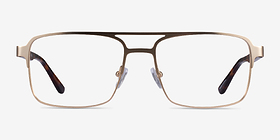 Gustave Gold Tortoise Métal Montures de lunettes de vue d'EyeBuyDirect, Vue de Face
