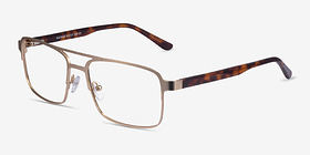 Gustave Gold Tortoise Métal Montures de lunettes de vue d'EyeBuyDirect, Vue d'Angle