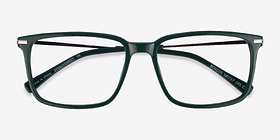 Boscus Green Silver Métal Montures de lunettes de vue d'EyeBuyDirect, Vue Rapprochée