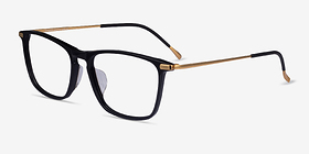 Estuary Black Gold Métal Montures de lunettes de vue d'EyeBuyDirect, Vue d'Angle