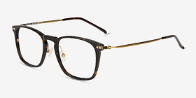 Usman Tortoise Bronze Métal Montures de lunettes de vue d'EyeBuyDirect, Vue d'Angle