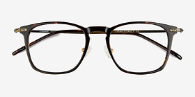 Usman Tortoise Bronze Métal Montures de lunettes de vue d'EyeBuyDirect, Vue Rapprochée