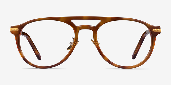 Aston Brown Tortoise Gold Métal Montures de lunettes de vue