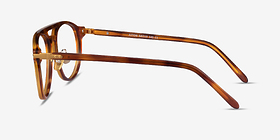 Aston Brown Tortoise Gold Métal Montures de lunettes de vue d'EyeBuyDirect, Vue de Côté