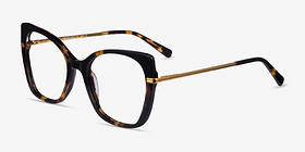 Delancey Tortoise Gold Métal Montures de lunettes de vue d'EyeBuyDirect, Vue d'Angle