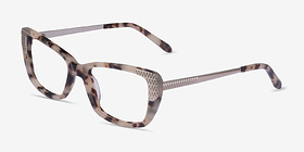 Gilded Ivory Tortoise Silver Métal Montures de lunettes de vue d'EyeBuyDirect, Vue d'Angle