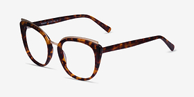 Bombay Tortoise Gold Métal Montures de lunettes de vue d'EyeBuyDirect, Vue d'Angle