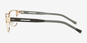 Victory Gold Olive Métal Montures de lunettes de vue d'EyeBuyDirect, Vue de Côté