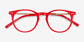 Volta Rouge Métal Montures de lunettes de vue d'EyeBuyDirect, Vue Rapprochée