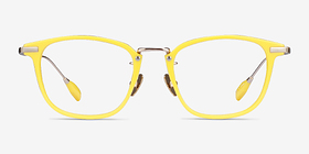 Terra Jaune Métal Montures de lunettes de vue d'EyeBuyDirect, Vue de Face