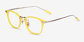 Terra Jaune Métal Montures de lunettes de vue d'EyeBuyDirect, Vue d'Angle