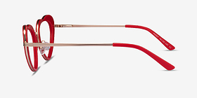 Honey Red Gold Métal Montures de lunettes de vue d'EyeBuyDirect, Vue de Côté