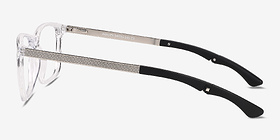 Agility Clear Crystal Plastique Montures de lunettes de vue d'EyeBuyDirect, Vue de Côté