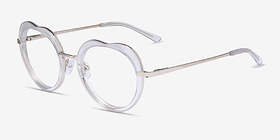 Everafter Crystal Clear Métal Montures de lunettes de vue d'EyeBuyDirect, Vue d'Angle