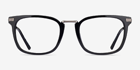 Adzo Noir Métal Montures de lunettes de vue d'EyeBuyDirect, Vue de Face