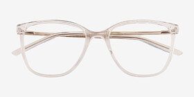 Study Transparent Métal Montures de lunettes de vue d'EyeBuyDirect, Vue Rapprochée