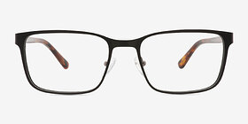 Milton Noir Métal Montures de lunettes de vue d'EyeBuyDirect, Vue de Face