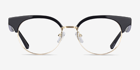 Chateau Noir Métal Montures de lunettes de vue d'EyeBuyDirect, Vue de Face