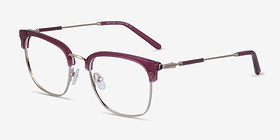 Bespoke Purple Gold Métal Montures de lunettes de vue d'EyeBuyDirect, Vue d'Angle