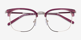 Bespoke Purple Gold Métal Montures de lunettes de vue d'EyeBuyDirect, Vue Rapprochée