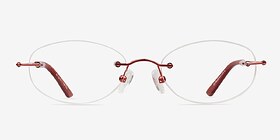 Ali Rouge Métal Montures de lunettes de vue d'EyeBuyDirect, Vue de Face