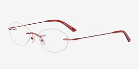 Ali Rouge Métal Montures de lunettes de vue d'EyeBuyDirect, Vue d'Angle