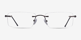 Pickering Gunmetal Métal Montures de lunettes de vue d'EyeBuyDirect, Vue de Face