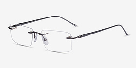 Pickering Gunmetal Métal Montures de lunettes de vue d'EyeBuyDirect, Vue d'Angle