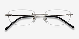 Melbourne Argenté Métal Montures de lunettes de vue d'EyeBuyDirect, Vue Rapprochée