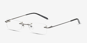 South  Gunmetal  Métal Montures de lunettes de vue d'EyeBuyDirect, Vue d'Angle