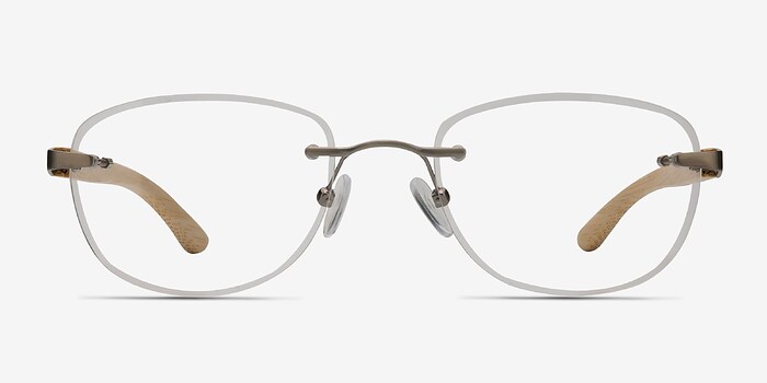 Potential Silver Yellow Wood-texture Montures de lunettes de vue d'EyeBuyDirect