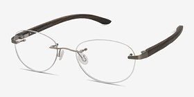 Fragment Silver Brown Wood-texture Montures de lunettes de vue d'EyeBuyDirect, Vue d'Angle